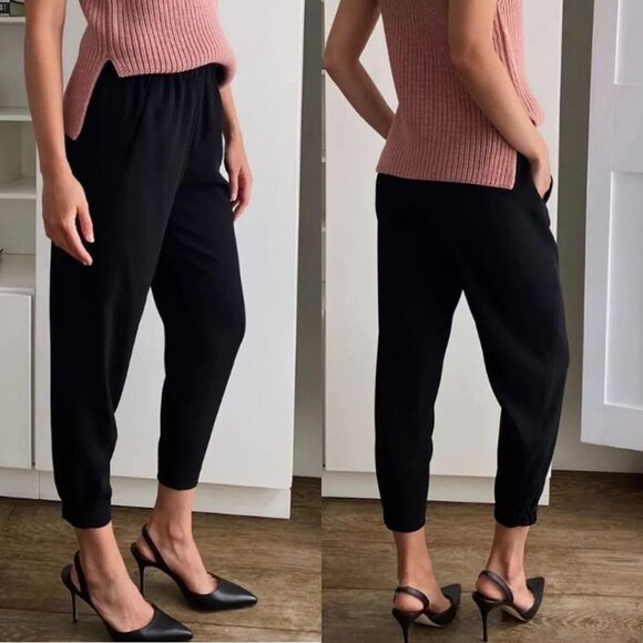 Aritzia Babaton Black Dexter Pant Pull-on Tuxedo Pants - Picture 1 of 12